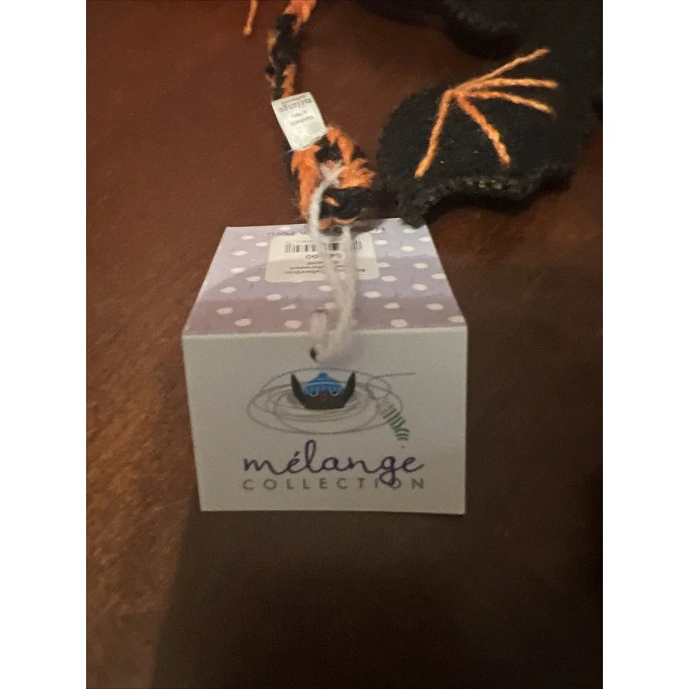 Melange Collection HALLOWEEN GARLAND Boo Bats Wool Handmade‎ In Peru Fair Trade